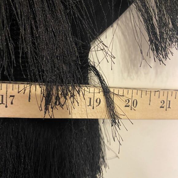 BCBG Max Azria Jaxon Cropped Black Fringe Jacket Medium Party Dressy - Picture 5 of 13
